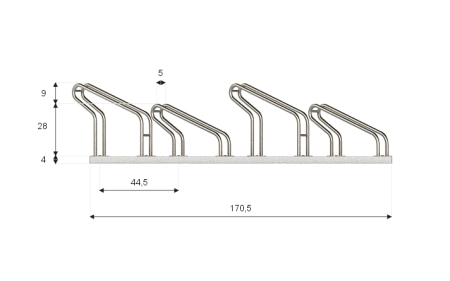 Wymiary SR-4.909UL widok z przodu.