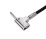 Dwukomorowy adapter pompki do zaworów Presta, Schrader i Dunlop z elementami ze stali nierdzewnej AISI 630/AISI 304, stali niklowanej oraz wężem zbrojonym hydraulicznym 1/4 225 BAR.