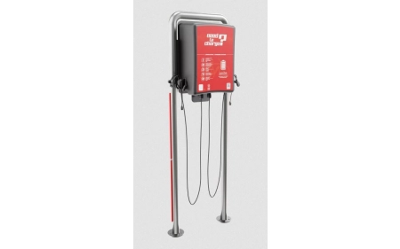 Stacja/modul SMŁR-58.040 LiON BOX z 2 kablami posiadającymi po 4 różne wtyczki z systemem ładowania 36V (4A), 1 x gniazdo Schuko 230V, opcja stojaka