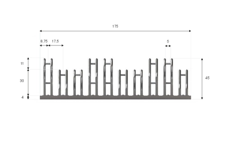 Wymiary SR-10.505DW widok z przodu.