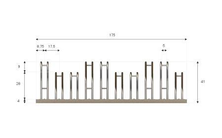 Wymiary SR-10.909DW widok z przodu.