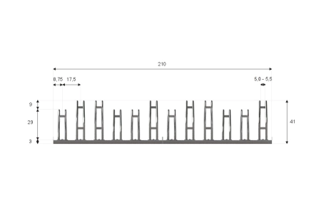 Wymiary SR-12.303DW widok z przodu.