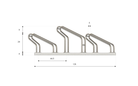 Wymiary SR-3.909UL widok z przodu.