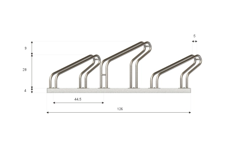 Wymiary SR-3.909UP widok z przodu.