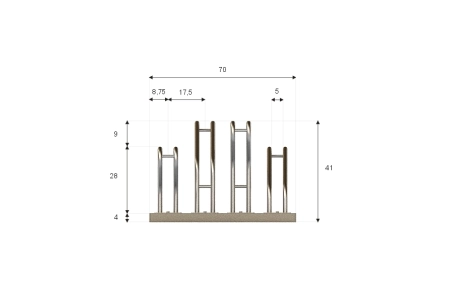 Wymiary SR-4.909DW widok z przodu.