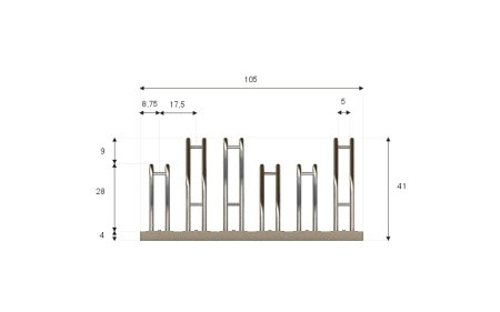 Wymiary SR-6.909DW widok z przodu.