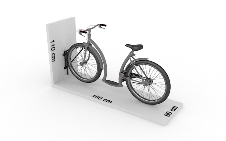 Wieszak rowerowy-WR 1.1 — model prosty-kąt 90° jednostronny — ocynkowany galwanicznie